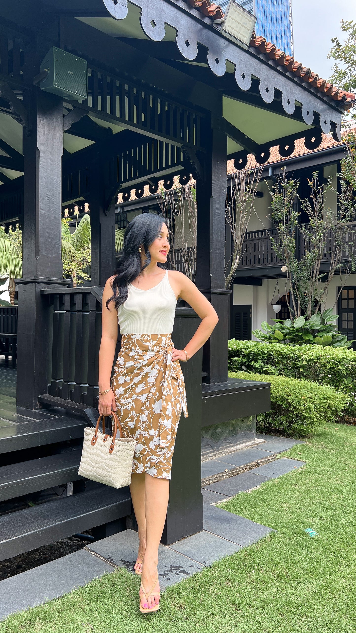 Naomi Wrap Skirt - Floral Brown