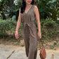 Mia Jumpsuit - Brown / Green