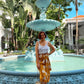 Jainee Plus Size Wrap Skirt In Floral Brown [LAST PIECE]