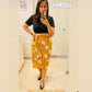 Jainee Plus Size Wrap Skirt In Floral Brown [LAST PIECE]