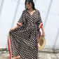 Kaftan in Cotton Block Print - Geometric Print