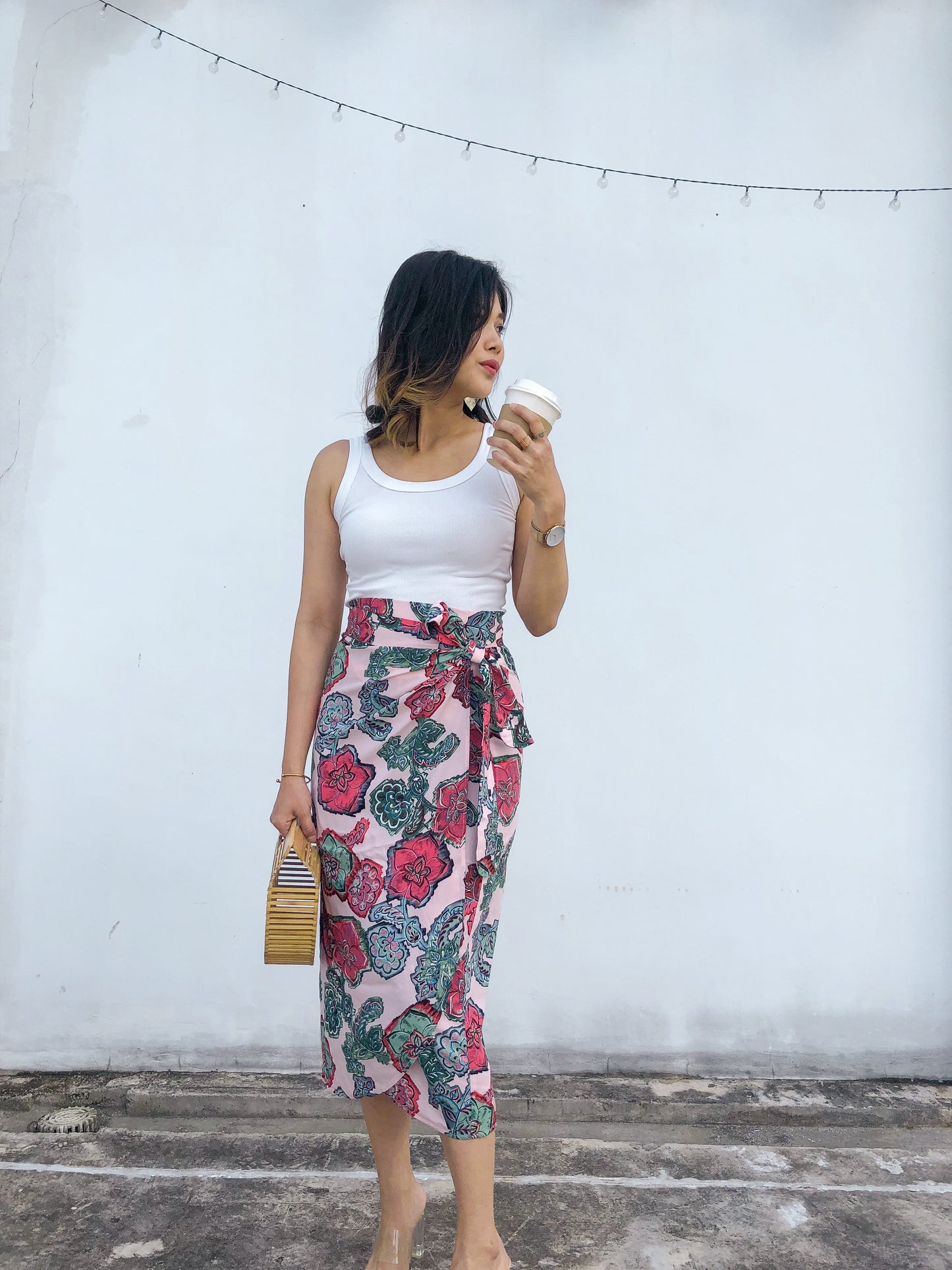 Ruth Wrap Skirt In Bohemian Pink [last piece]