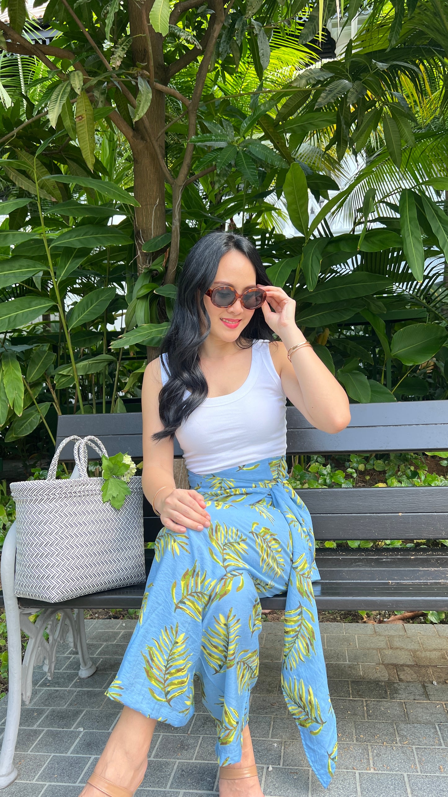 Tania Wrap Pants - Navy Tribal