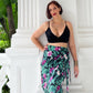Jainee Plus Size Wrap Skirt In Floral Black