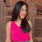 Anita V-Neck Flare Top - Fuchsia