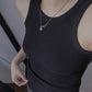 Luna Ribbed Tank Top  - Black
