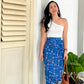 Naomi Wrap Skirt - Blue Garden