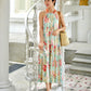 Enza Halter Neck Maxi Dress - Floral Pastel