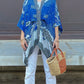 Cotton Batik Kimono- Blue Wave