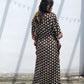 Kaftan in Cotton Block Print - Geometric Print