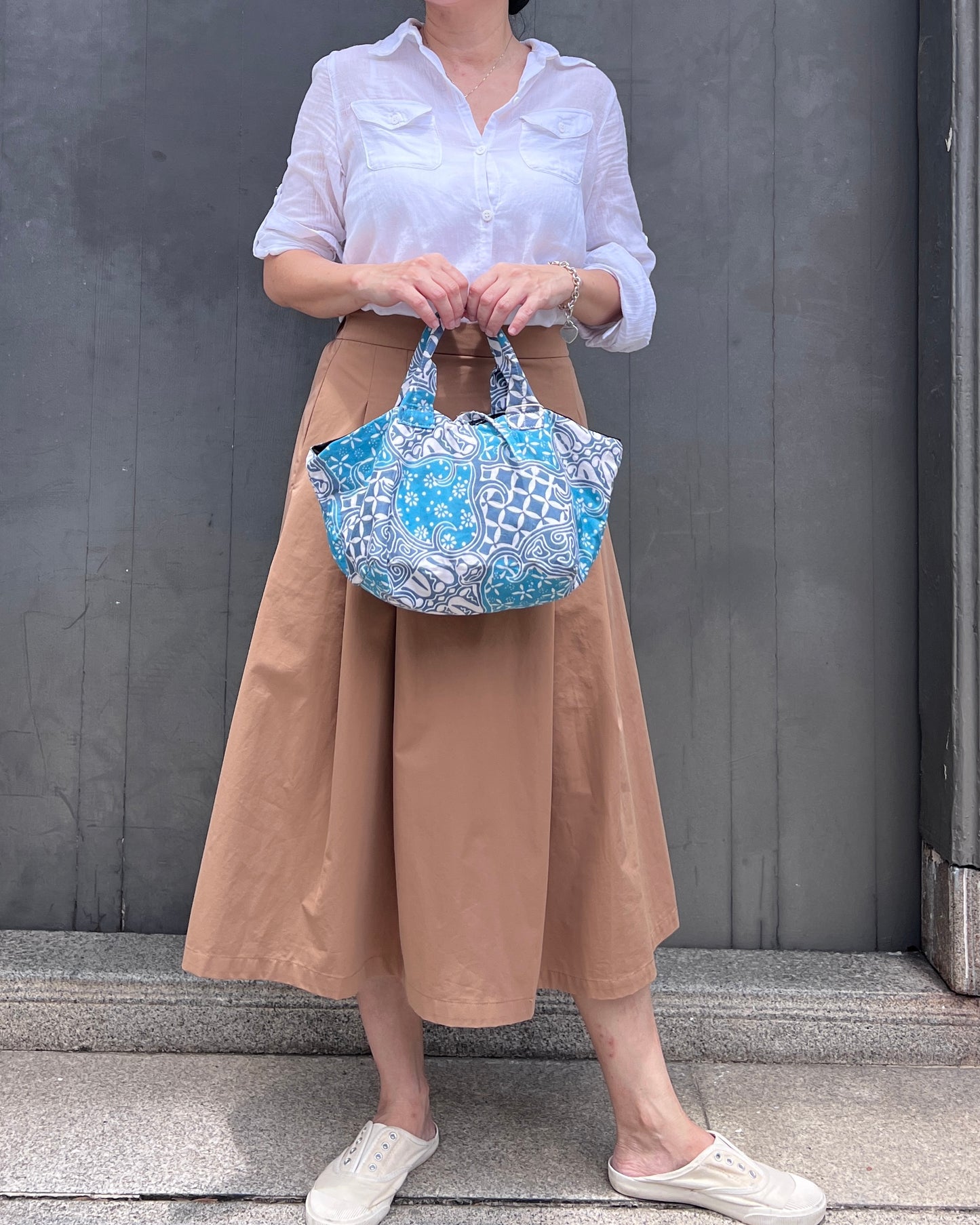 Joy Cotton Batik Bag - Turquoise Floral