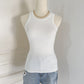 Luna Ribbed Tank Top  - White