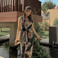 Sofia Dress - Black Palm