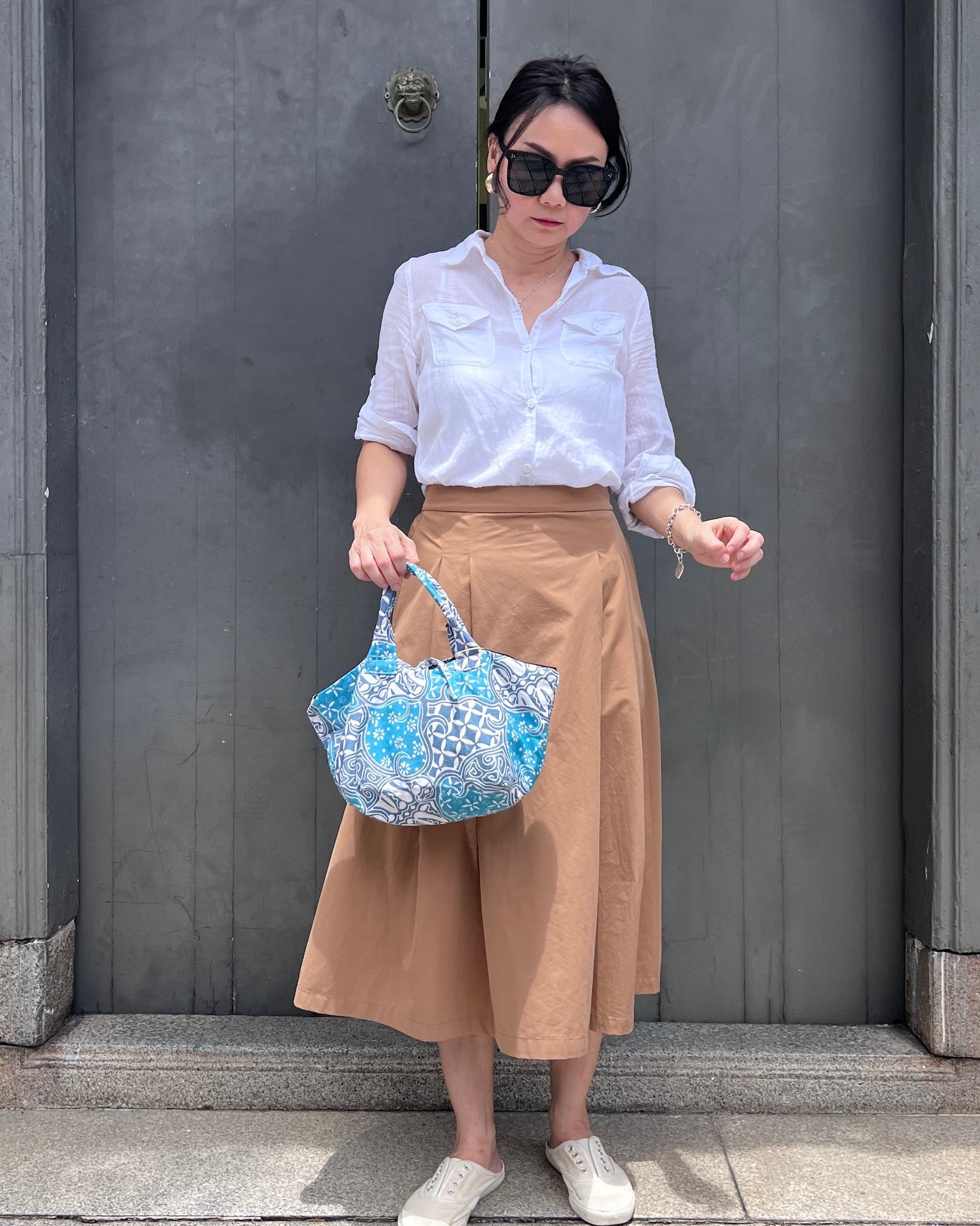 Joy Cotton Batik Bag - Turquoise Floral