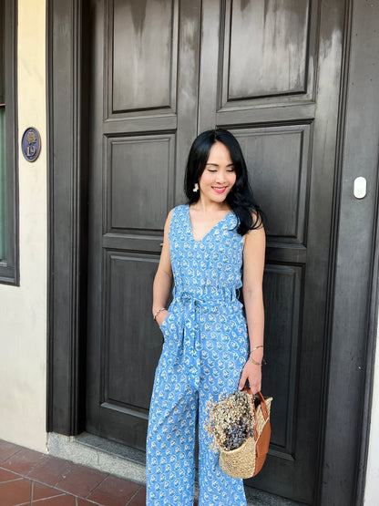 Mia Jumpsuit - Floral Blue