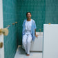 Kyla Short-Sleeve Kimono - Blue