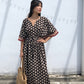 Kaftan in Cotton Block Print - Geometric Print