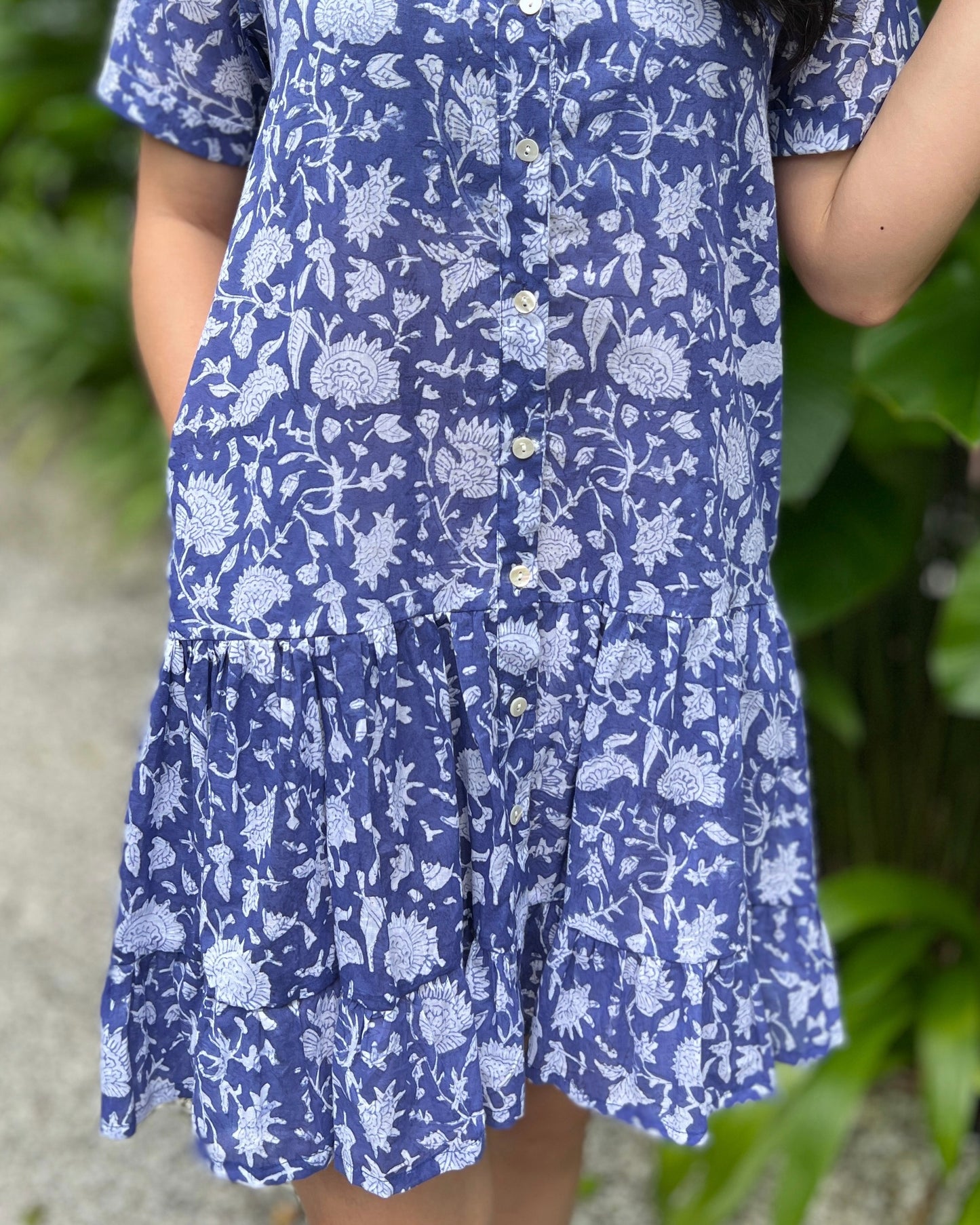Elise Shirt Dress - Blue/White