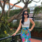 Ruth Wrap Skirt In Blue Salsa