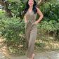 Mia Jumpsuit - Brown / Green