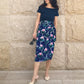 Bel Boat-Neck Top - Navy