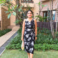 Jainee Plus Size Wrap Skirt In Hibiscus Black