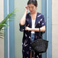 Blake Long Kimono - Navy Pink
