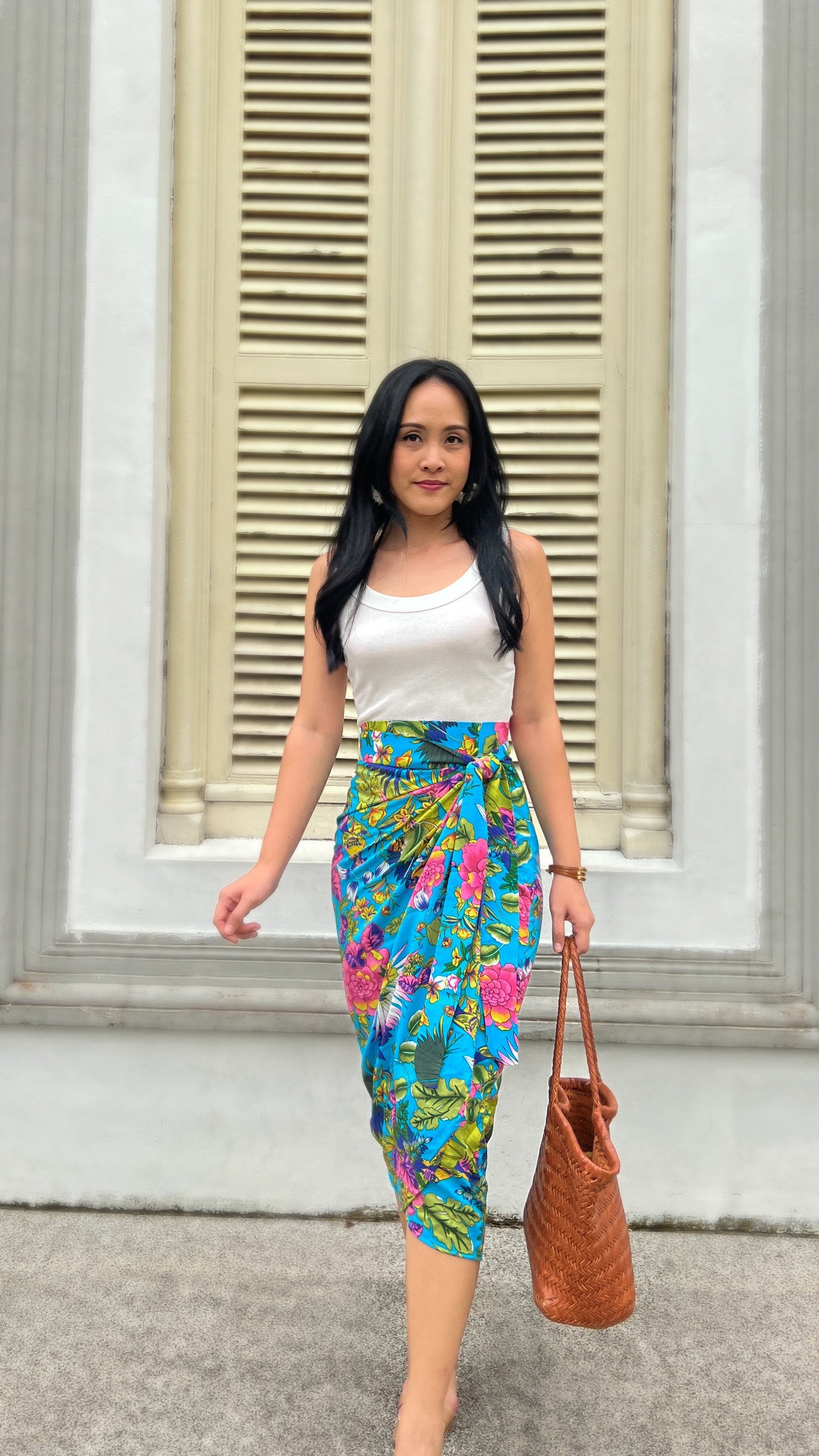 Ruth Wrap Skirt In Blue Salsa