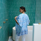 Kyla Short-Sleeve Kimono - Blue