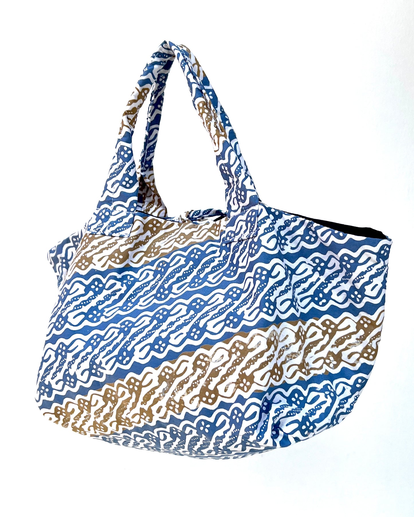 Joy Cotton Batik Bag - Blue Yellow Wave