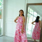 Enza Halter Neck Maxi Dress - Pink Bali