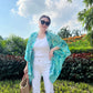 Cotton Batik Kimono- Tiffany Blue