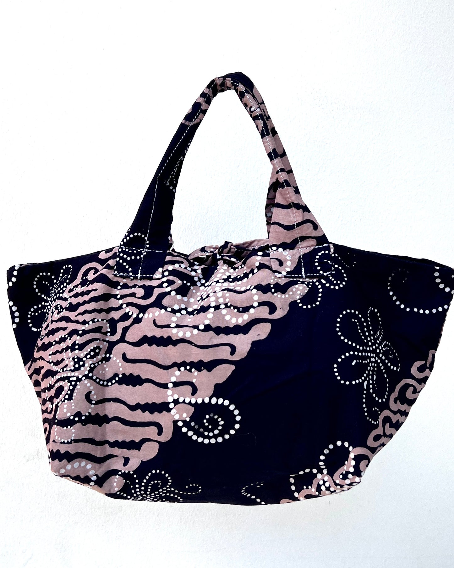 Joy Cotton Batik Bag - Black Brown Floral