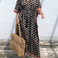Kaftan in Cotton Block Print - Geometric Print