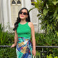 Naomi Wrap Skirt - Hibiscus Green [ LAST PIECE ]