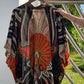 Cotton Batik Kimono- Black Orange