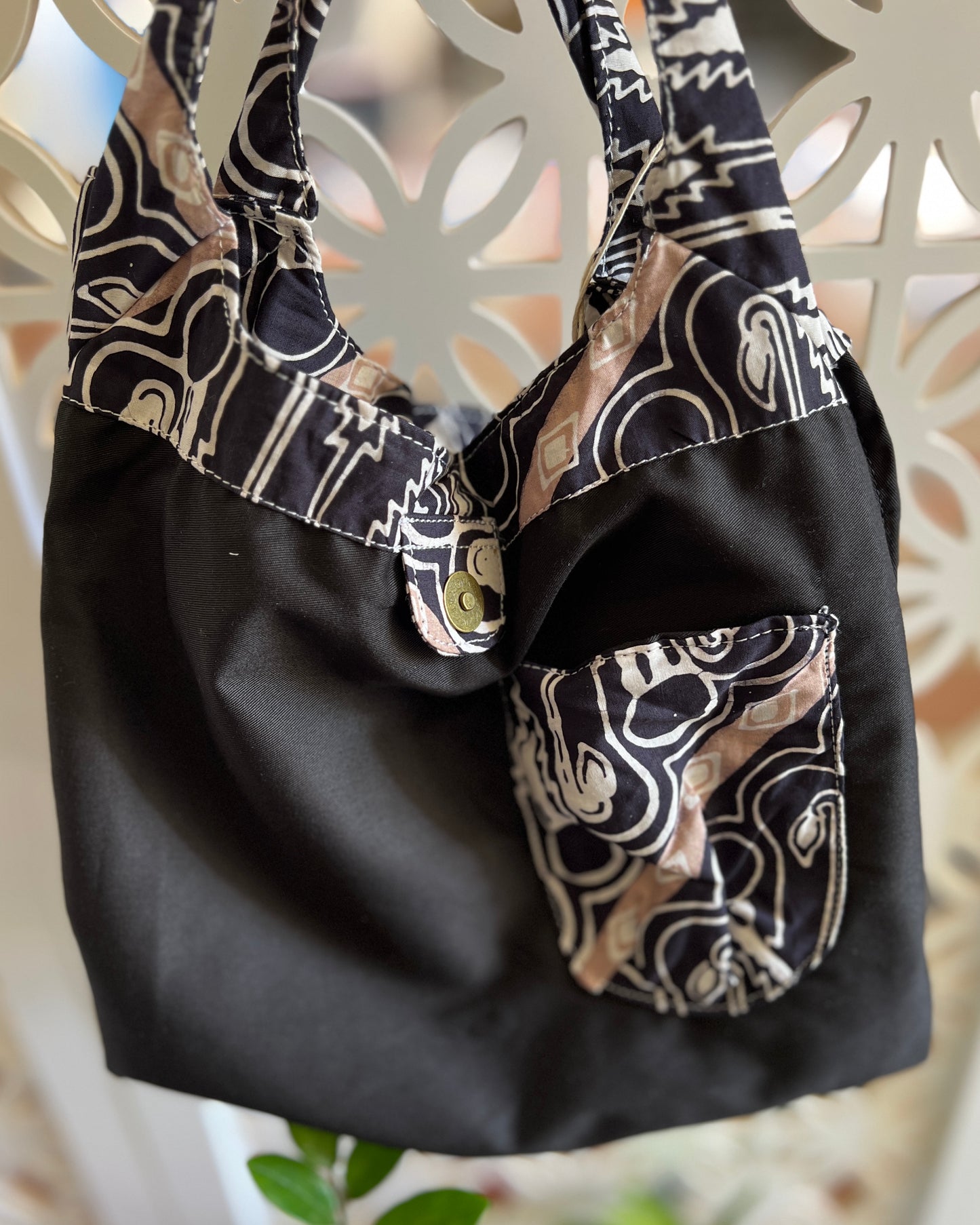 Peace Cotton Batik Bag - Sky Blue Floral