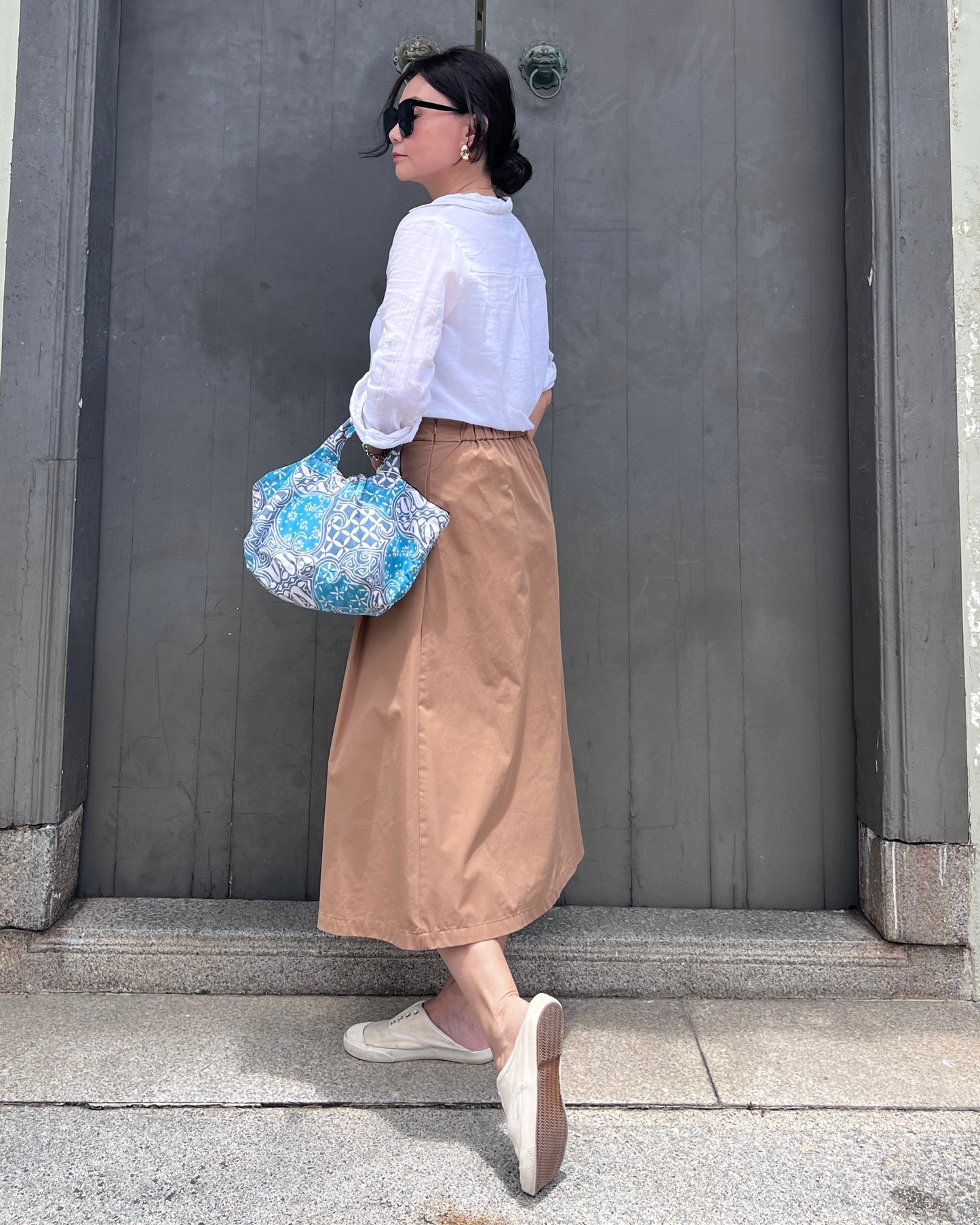 Joy Cotton Batik Bag - Turquoise Floral