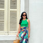 Ruth Wrap Skirt - Hibiscus Green [ LAST PIECE ]