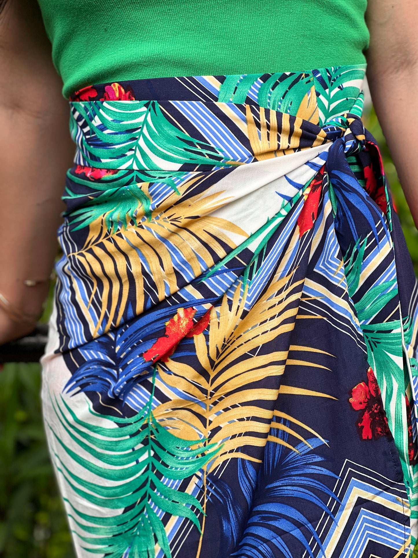 Naomi Wrap Skirt - Hibiscus Green [ LAST PIECE ]