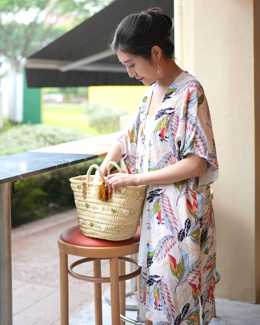 Blake Long Kimono - Beige Bloom