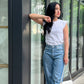 Rae Tee With Back Keyhole Details - White