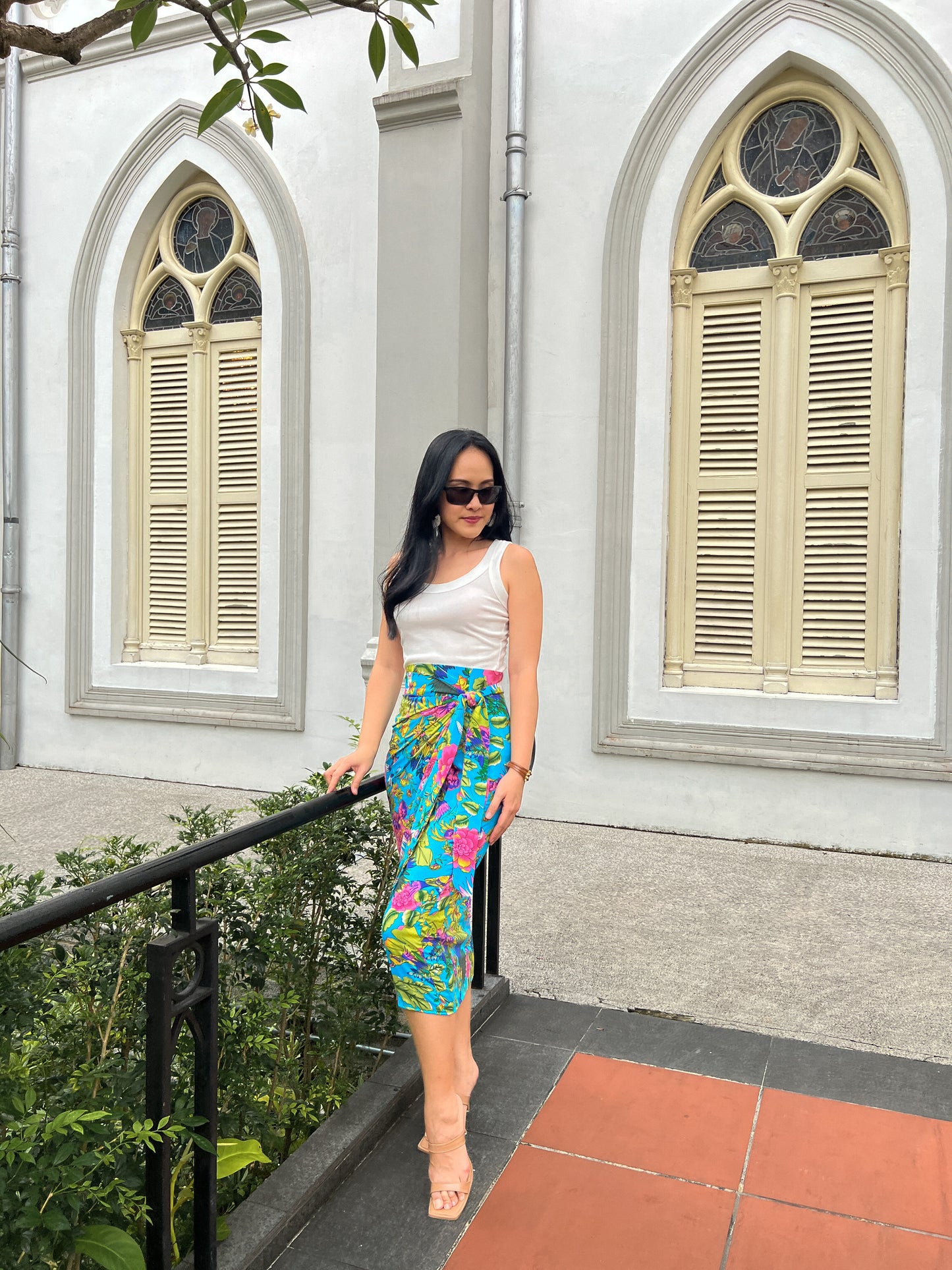 Ruth Wrap Skirt In Blue Salsa