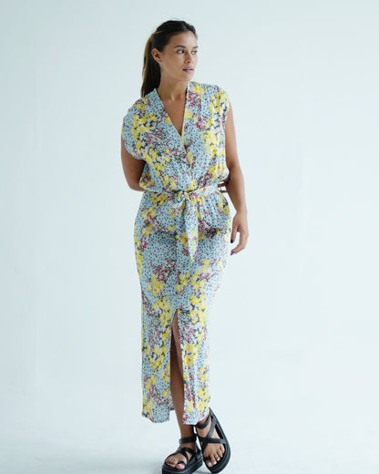 Sofia Dress - Soft Blue Floral