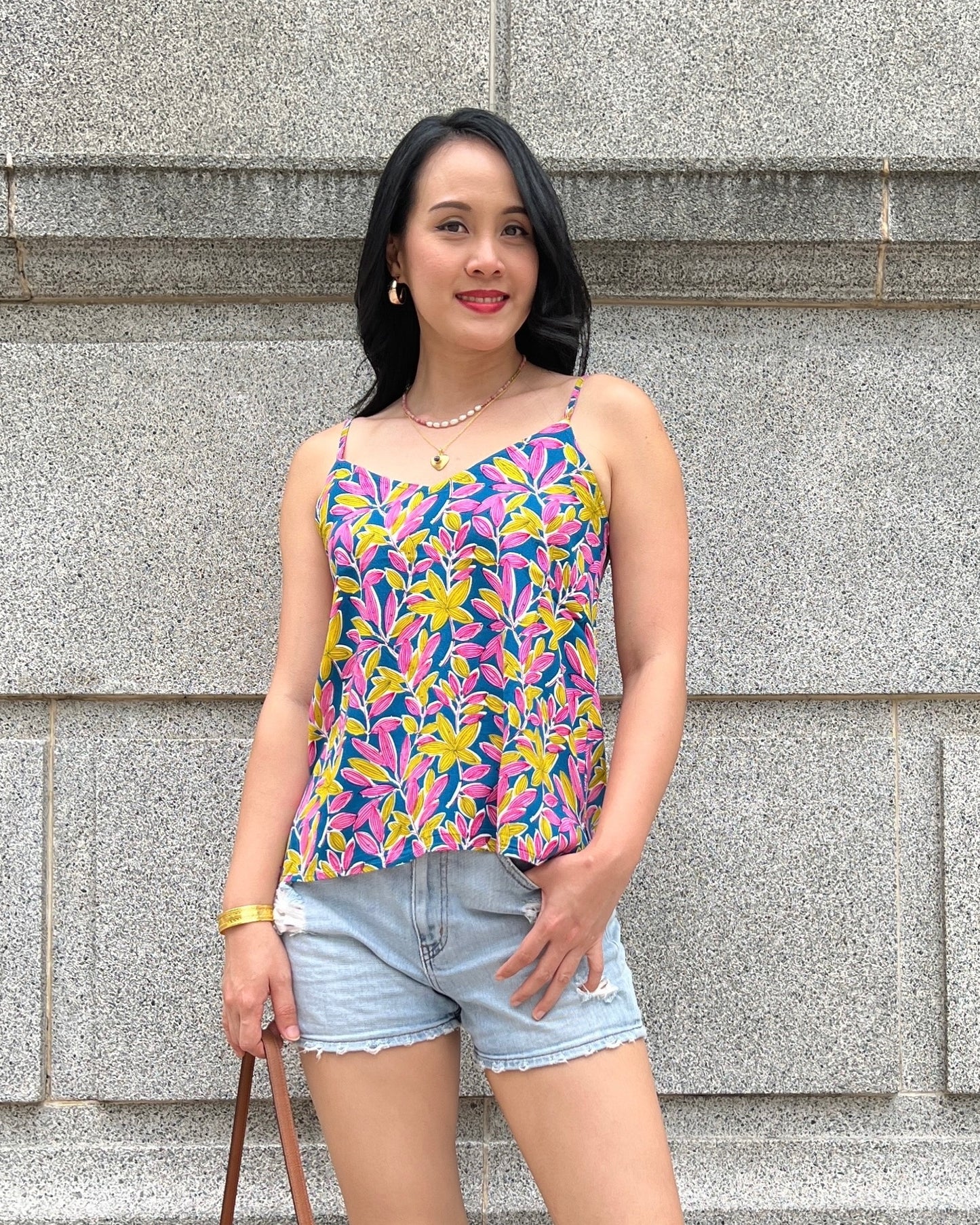 Bea Camisole - Pink Yellow