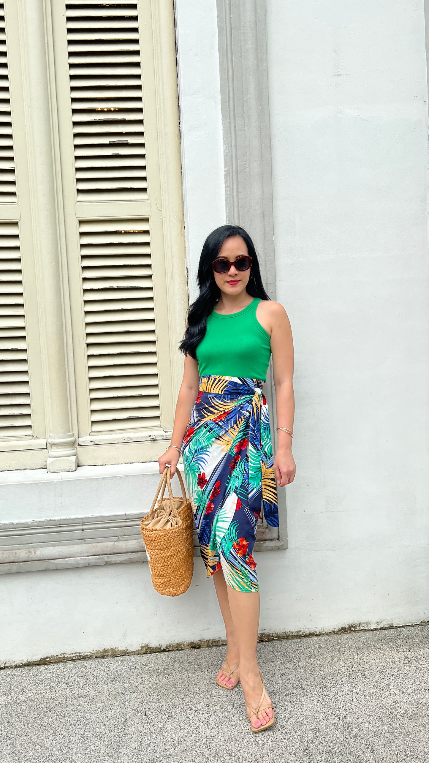 Ruth Wrap Skirt - Hibiscus Green [ LAST PIECE ]