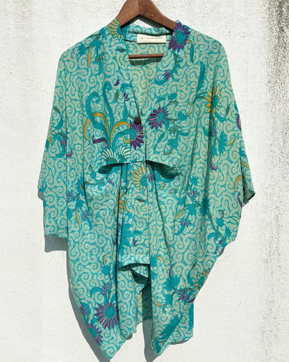 Cotton Batik Kimono- Tiffany Blue