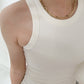 Luna Ribbed Tank Top  - White