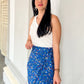 Naomi Wrap Skirt - Blue Garden