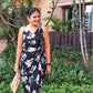 Jainee Plus Size Wrap Skirt In Hibiscus Black